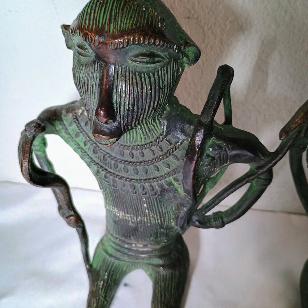 2x Cast Brass Warrior Monkeys Figurines/Statues - ROBB & STUCKEY - SHIPS FREE - Picture 3 of 8